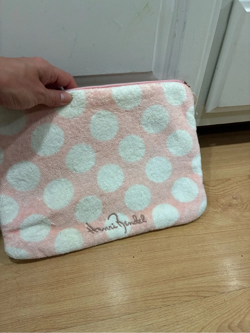 Victoria's Secret Pink and White Polka Dot 'Wet Bikini' Cosmetic Pouch